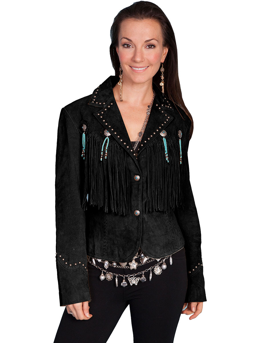 Western Fringed Suede Concho Jacket - Western Wear, Frontier Fashion ...