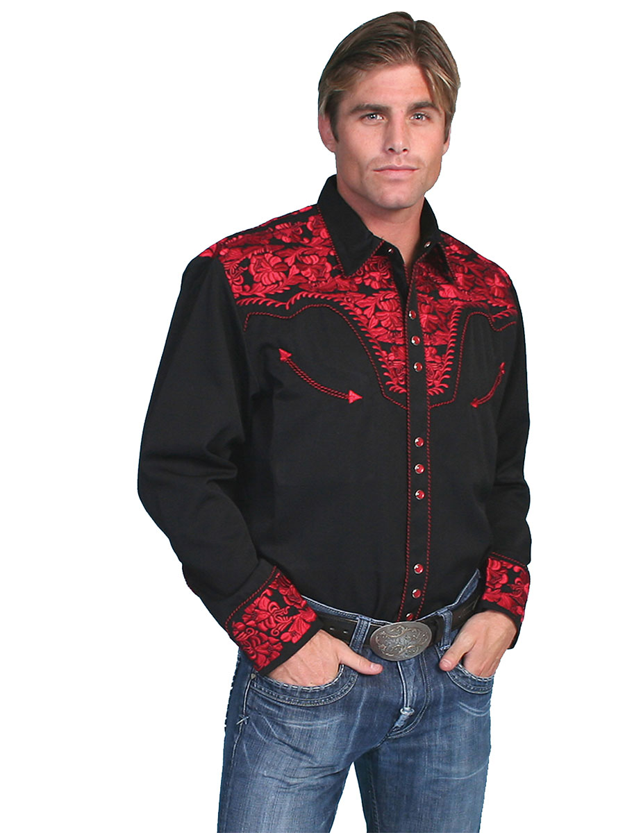 Mens Western Embroideried Snap Front Shirt - Western Wear, Frontier ...