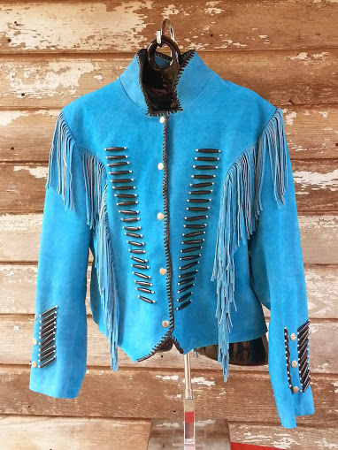 Western Womens Jacket Suede Fringed Hand Decorated